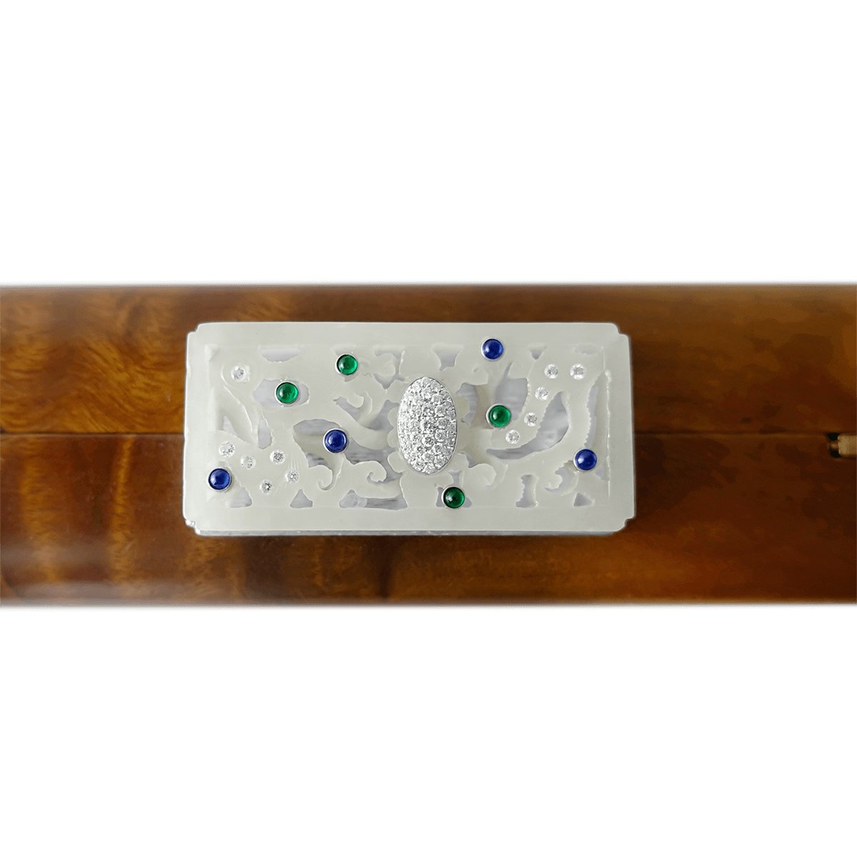 白玉鑽石釦金絲楠木晚宴包 - 翡歐力 Violetto
